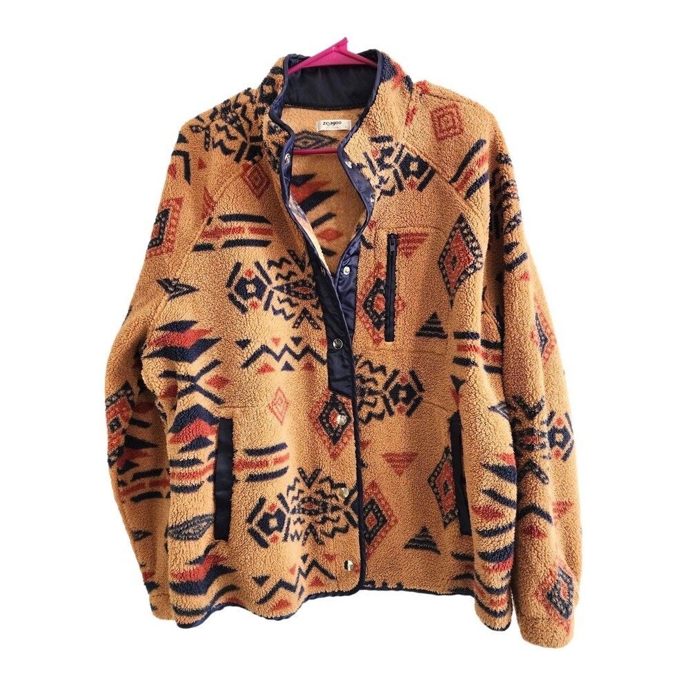 Zeagoo Southwestern Aztec Sherpa Fleece Jacket. Size - XL
